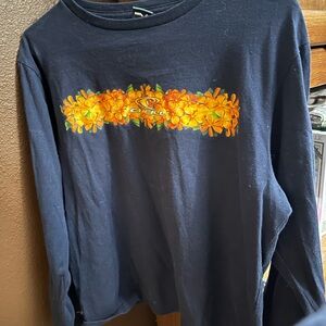 O'Neill Black Shirt with Orange Floral Pattern